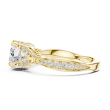 Gold Ring DDLR-257, Heart center stone, Yellow Gold, view 3