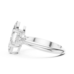 Gold Jewelry L35-66, Marquise center stone, White Gold, view 3