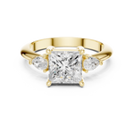 Gold Jewelry L35-66, Princess center stone, Yellow Gold, view 4