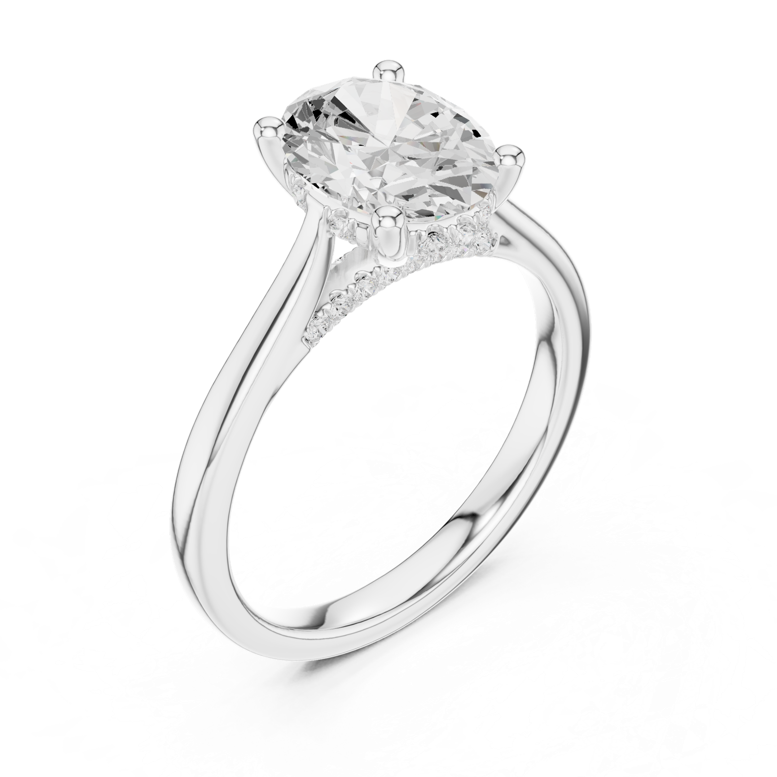 Gold Ring DDLR-986, White Gold, view 2