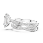 Gold Ring DDLR-300, Radiant center stone, White Gold, view 3