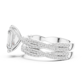 Gold Ring DDLR-300, Radiant center stone, White Gold, view 3