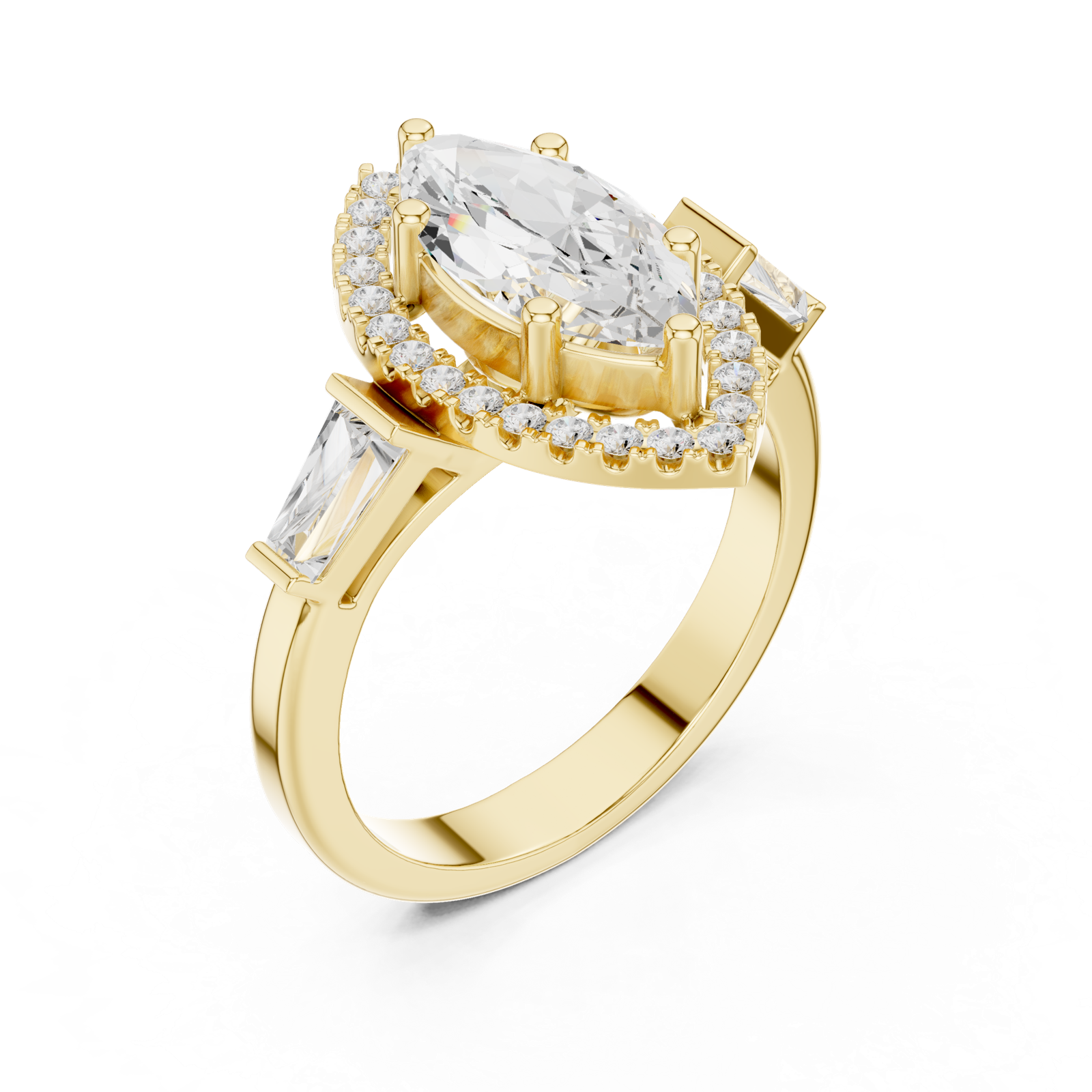 Gold Ring DDLR-342 MQ1, Yellow Gold, view 2