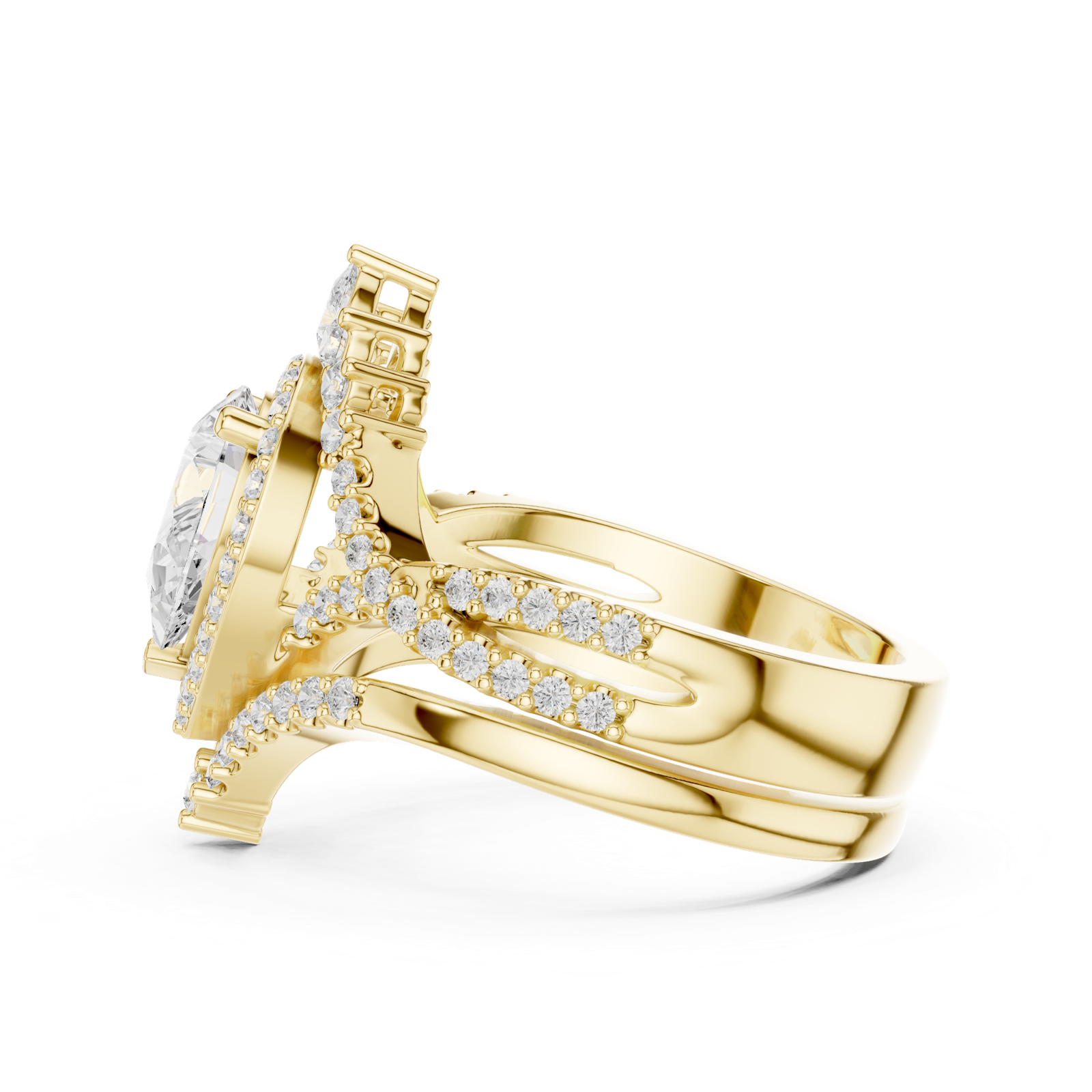 Gold Ring DDLR-353, Yellow Gold, view 3