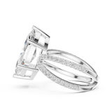 Gold Jewelry L36-25, Marquise center stone, White Gold, view 3