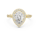 Gold Ring DDLR-349, Pear center stone, Yellow Gold, view 4