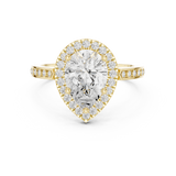 Gold Ring DDLR-349, Pear center stone, Yellow Gold, view 4