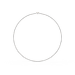 14K Solid Gold Lab Diamond Tennis Necklace, White Gold