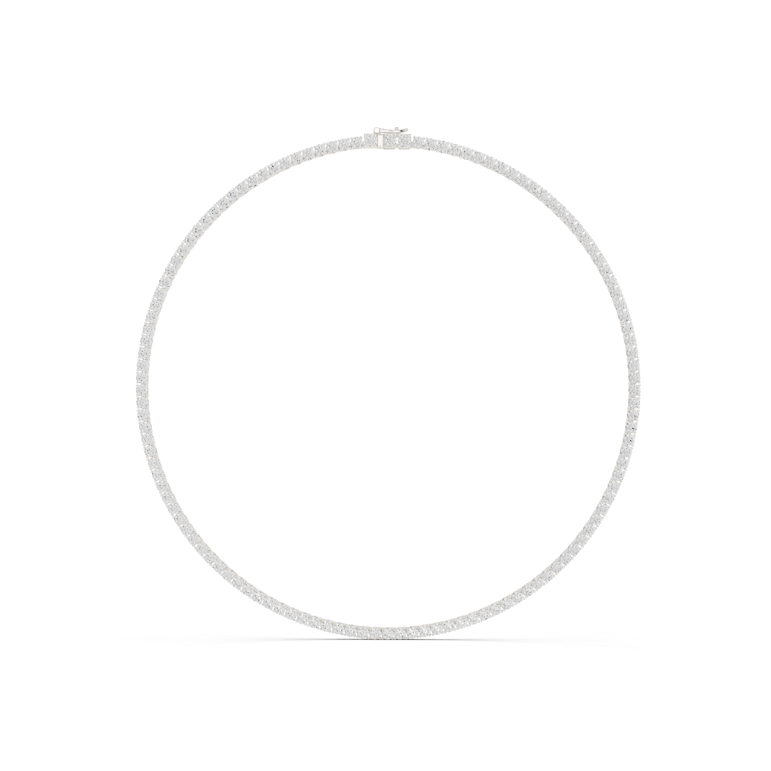 14K Solid Gold Lab Diamond Tennis Necklace, White Gold