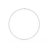 14K Solid Gold Lab Diamond Tennis Necklace, White Gold