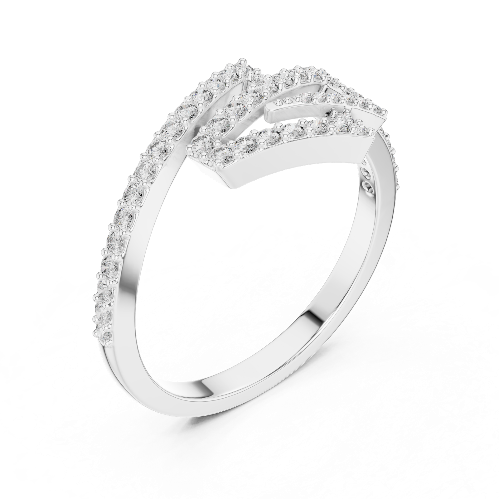 Gold Ring LR-01 (75), White Gold, view 2