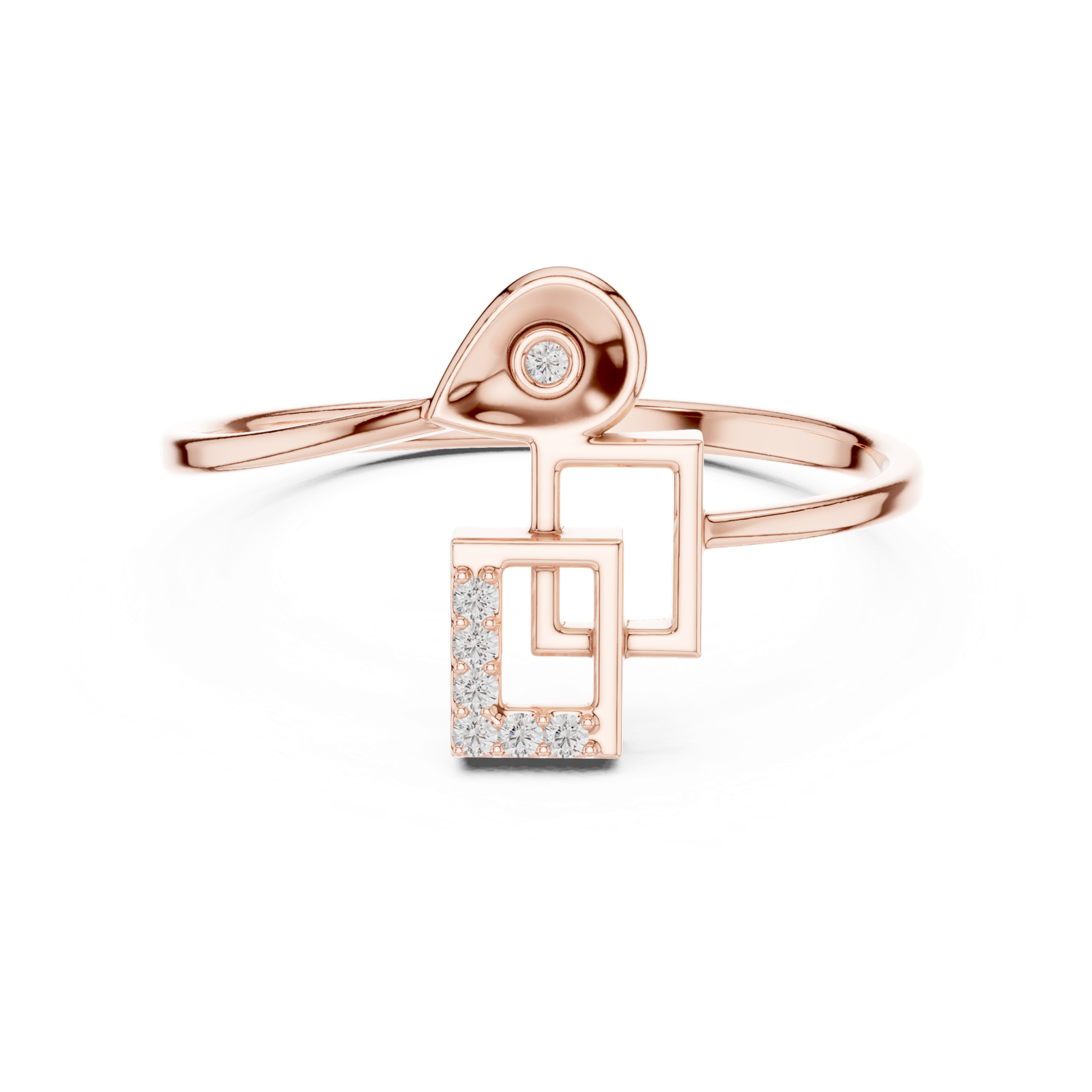 Gold Ring 1 (156), Rose Gold, view 4