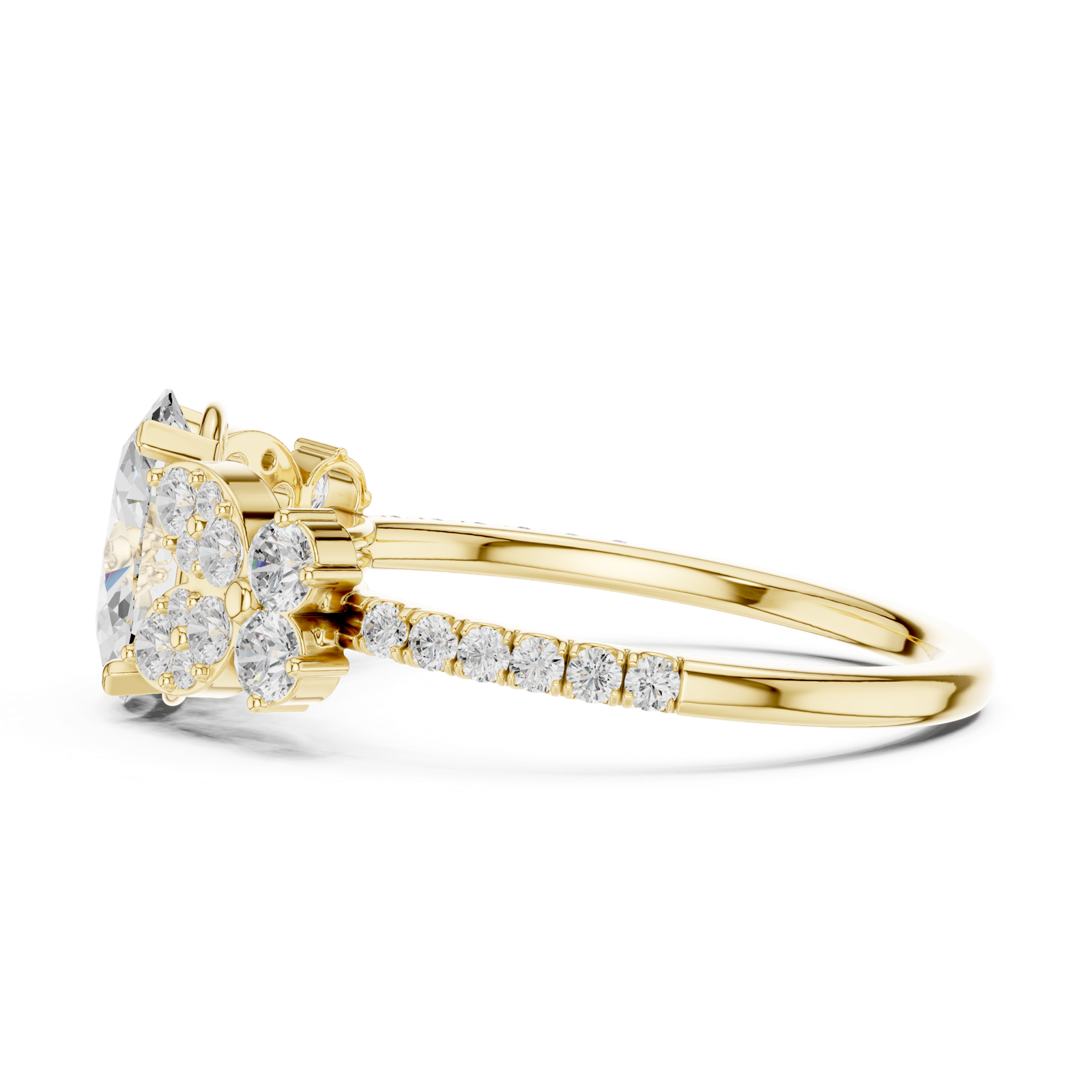 Gold Ring DDLR-1052, Yellow Gold, view 3