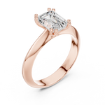 Gold Jewelry L36-8, Emerald center stone, Rose Gold, view 2