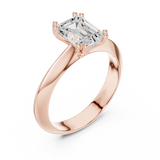 Gold Jewelry L36-8, Emerald center stone, Rose Gold, view 2