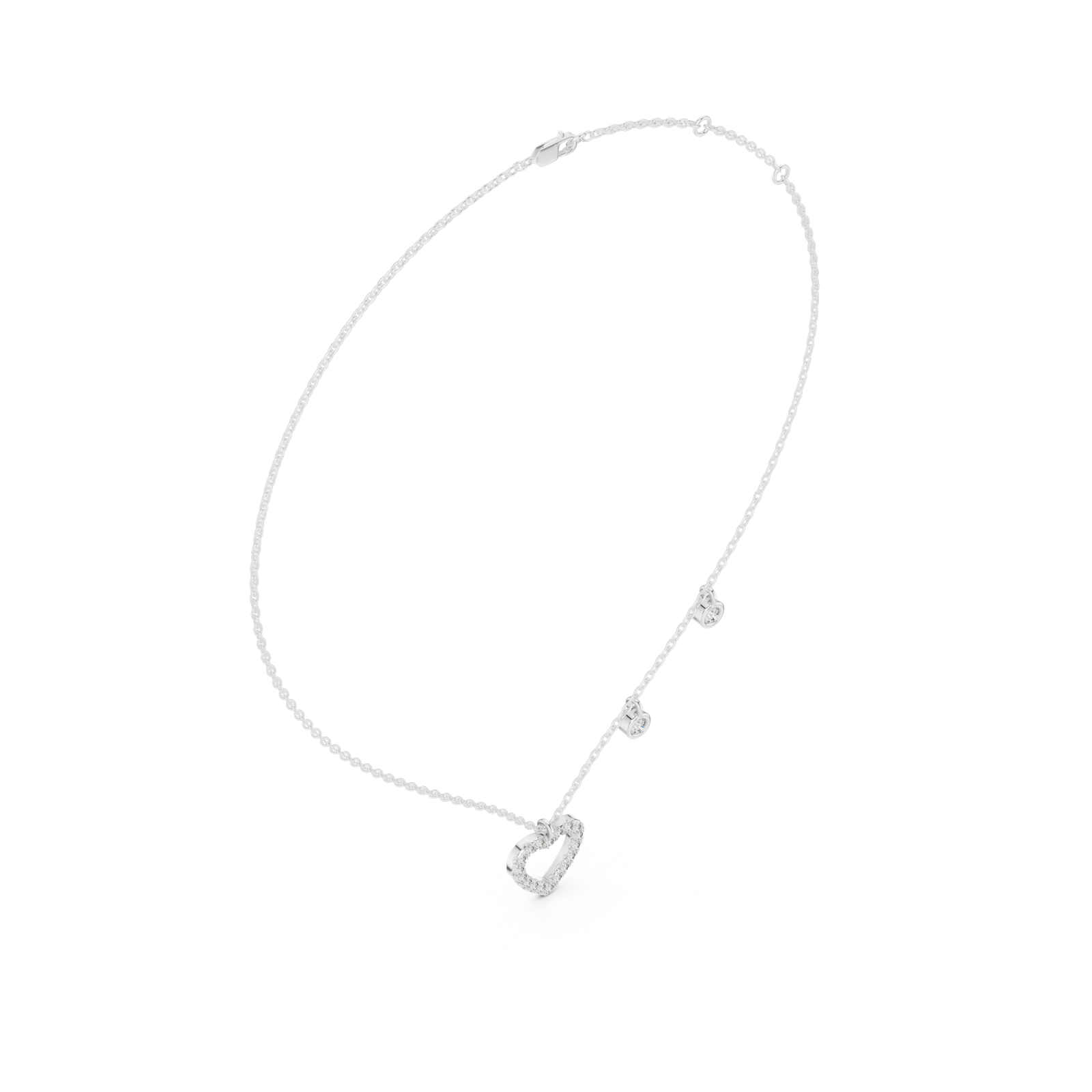 Gold Necklace GNK-0001, White Gold, view 2