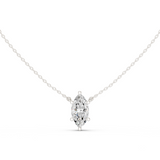 Gold Jewelry DDPO-001, Marquise center stone, White Gold