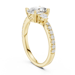 Gold Ring DDLR-037, Oval center stone, Yellow Gold, view 1