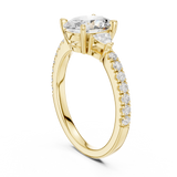 Gold Ring DDLR-037, Oval center stone, Yellow Gold, view 1