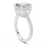 Gold Ring, Asscher center stone, White Gold, view 1