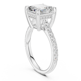 Gold Ring, Asscher center stone, White Gold, view 1