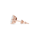 14K Solid Gold Lab Diamond Stud Earrings, Rose Gold, view 3