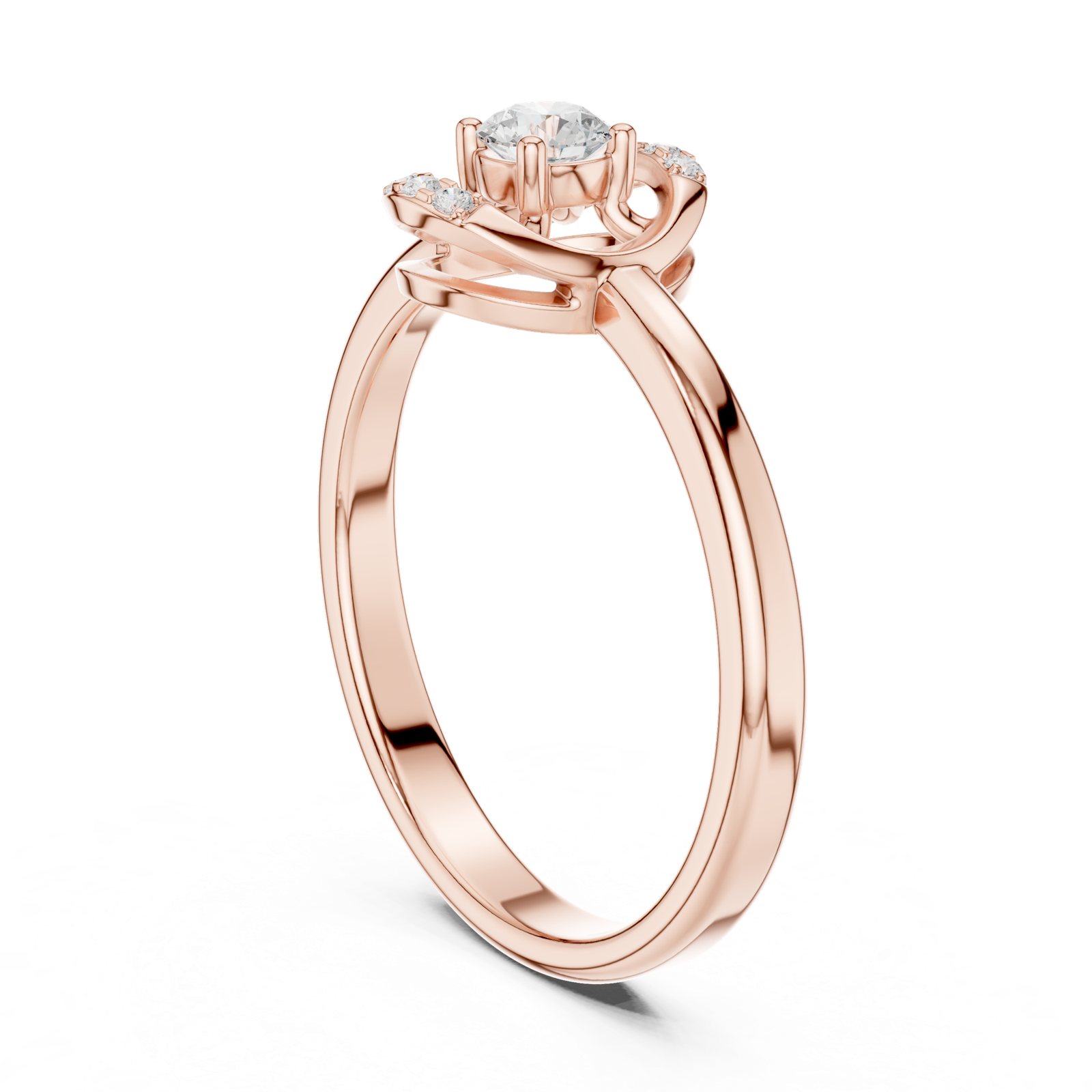 Gold Ring DDLR-844, Rose Gold, view 1
