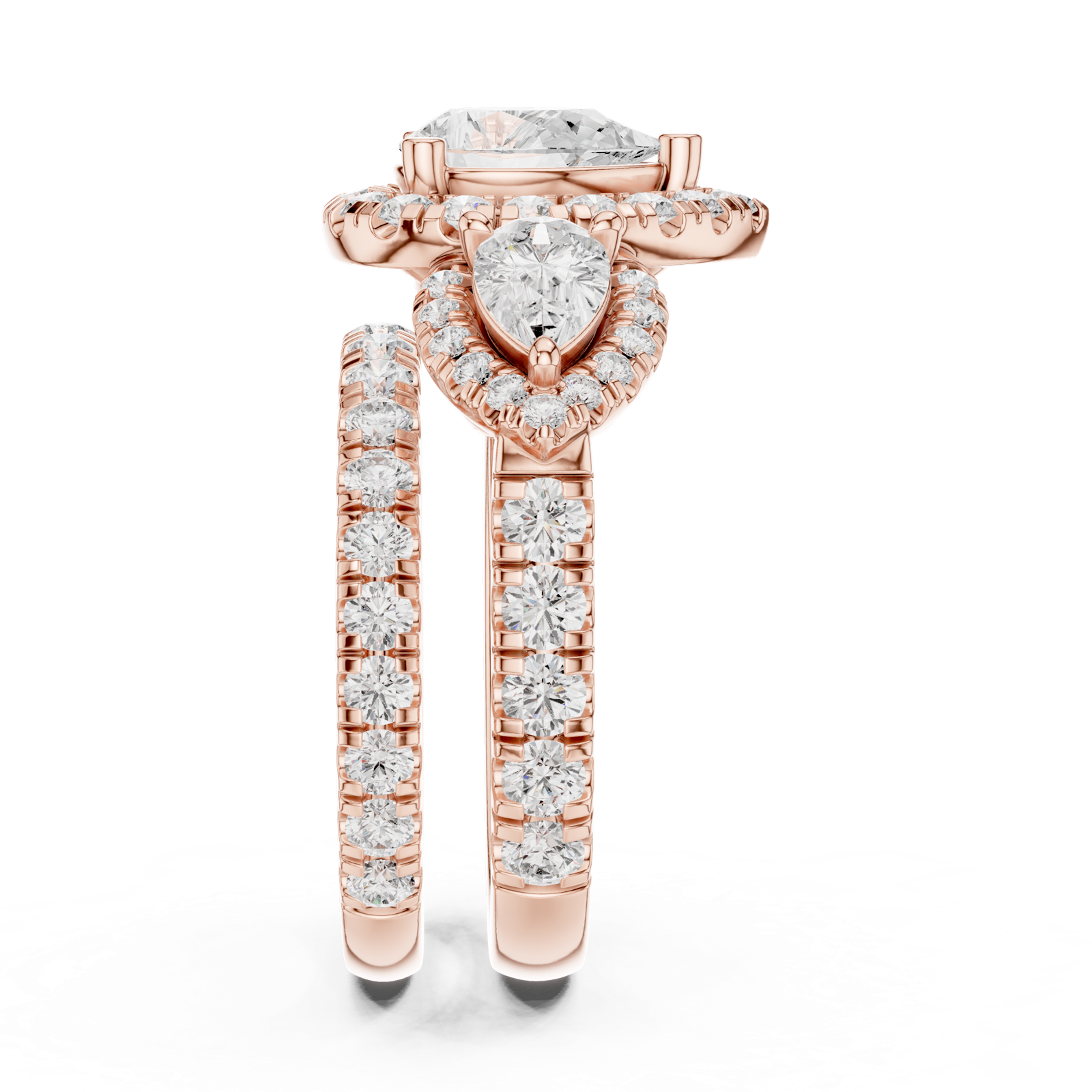 Gold Ring DDLR-298, Rose Gold, view 3