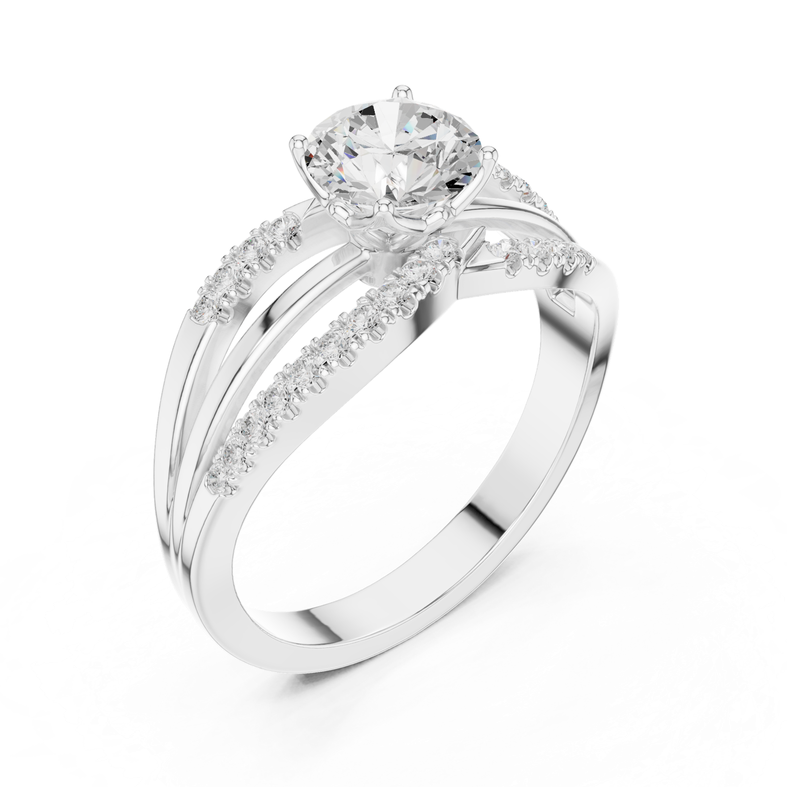 Gold Ring DDLR-356, White Gold, view 2