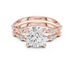 Gold Ring DDLR-441, Round center stone, Rose Gold, view 4