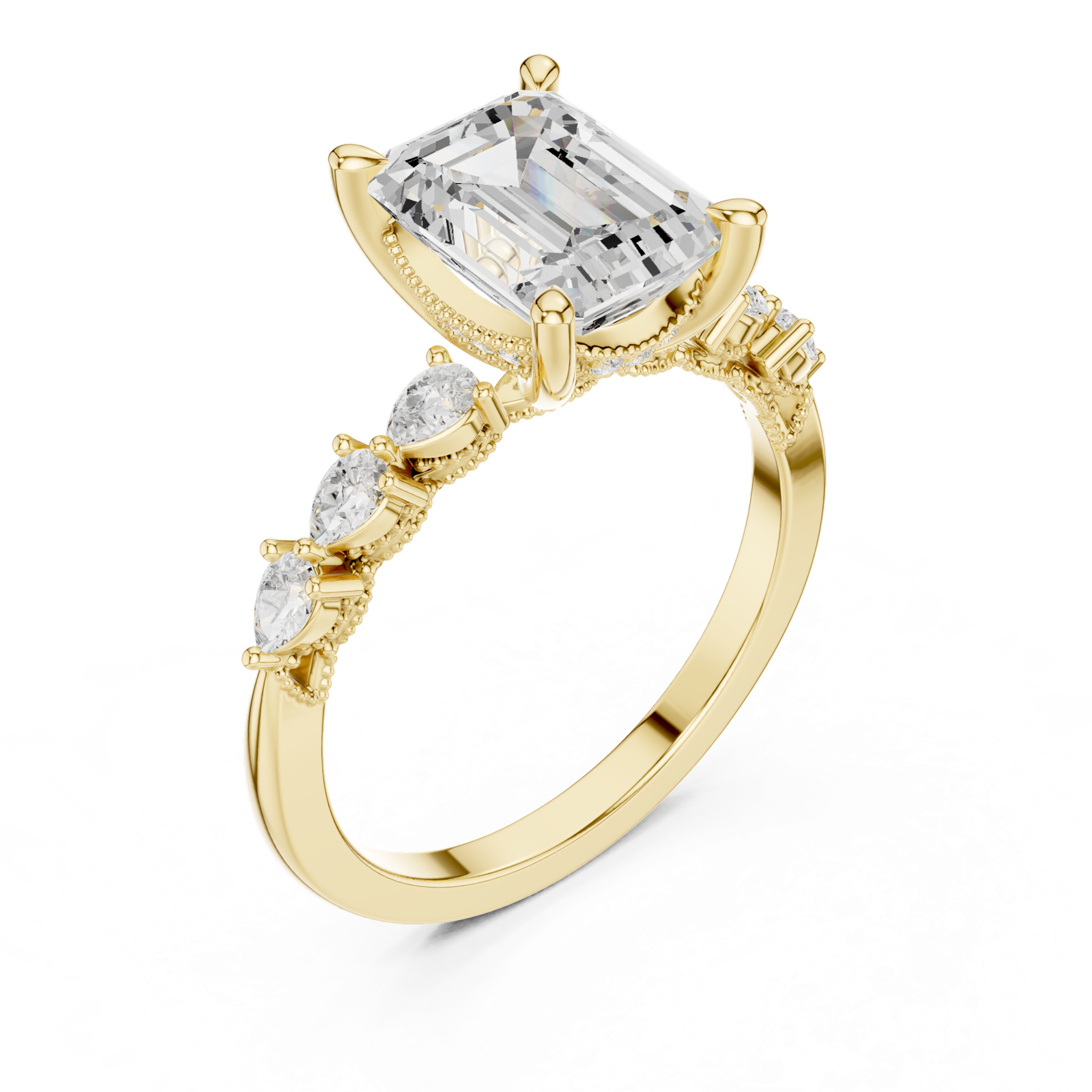 Gold Ring DDLR-1004, Yellow Gold, view 2