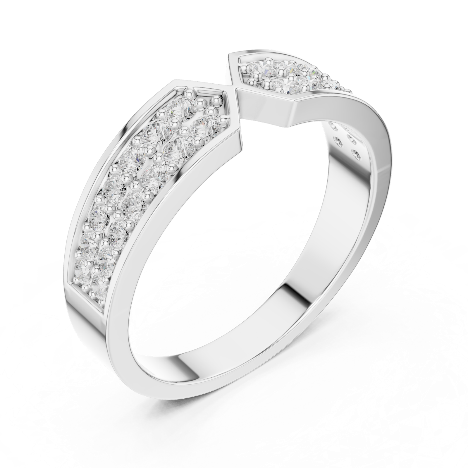 Gold Ring DDLR-457, White Gold, view 2