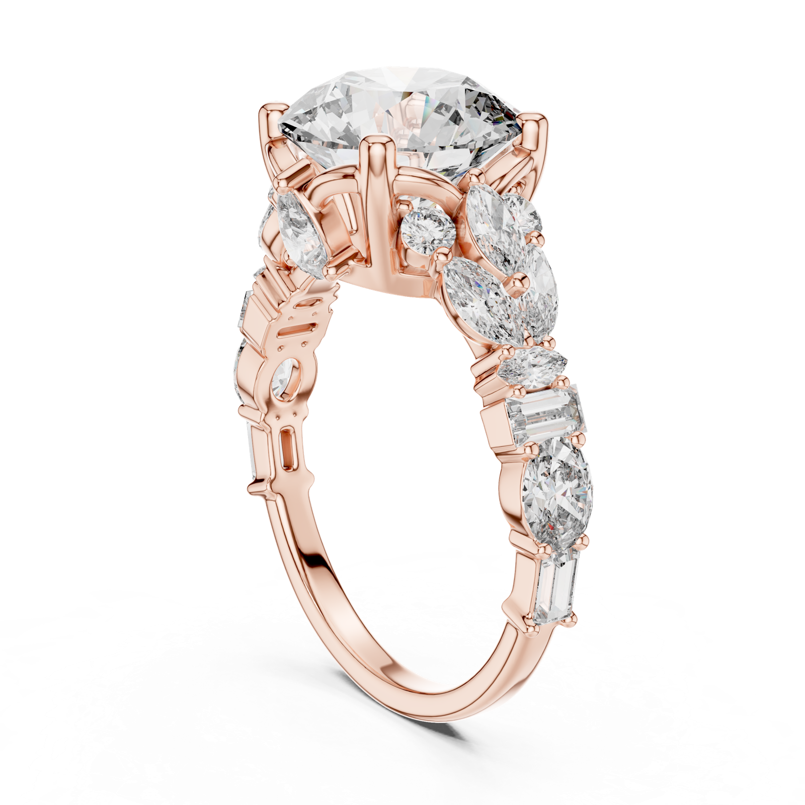 Gold Ring DDLR-058, Rose Gold, view 1