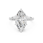 Gold Ring DDLR-259, Marquise center stone, White Gold, view 4
