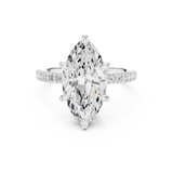 Gold Ring DDLR-259, Marquise center stone, White Gold, view 4
