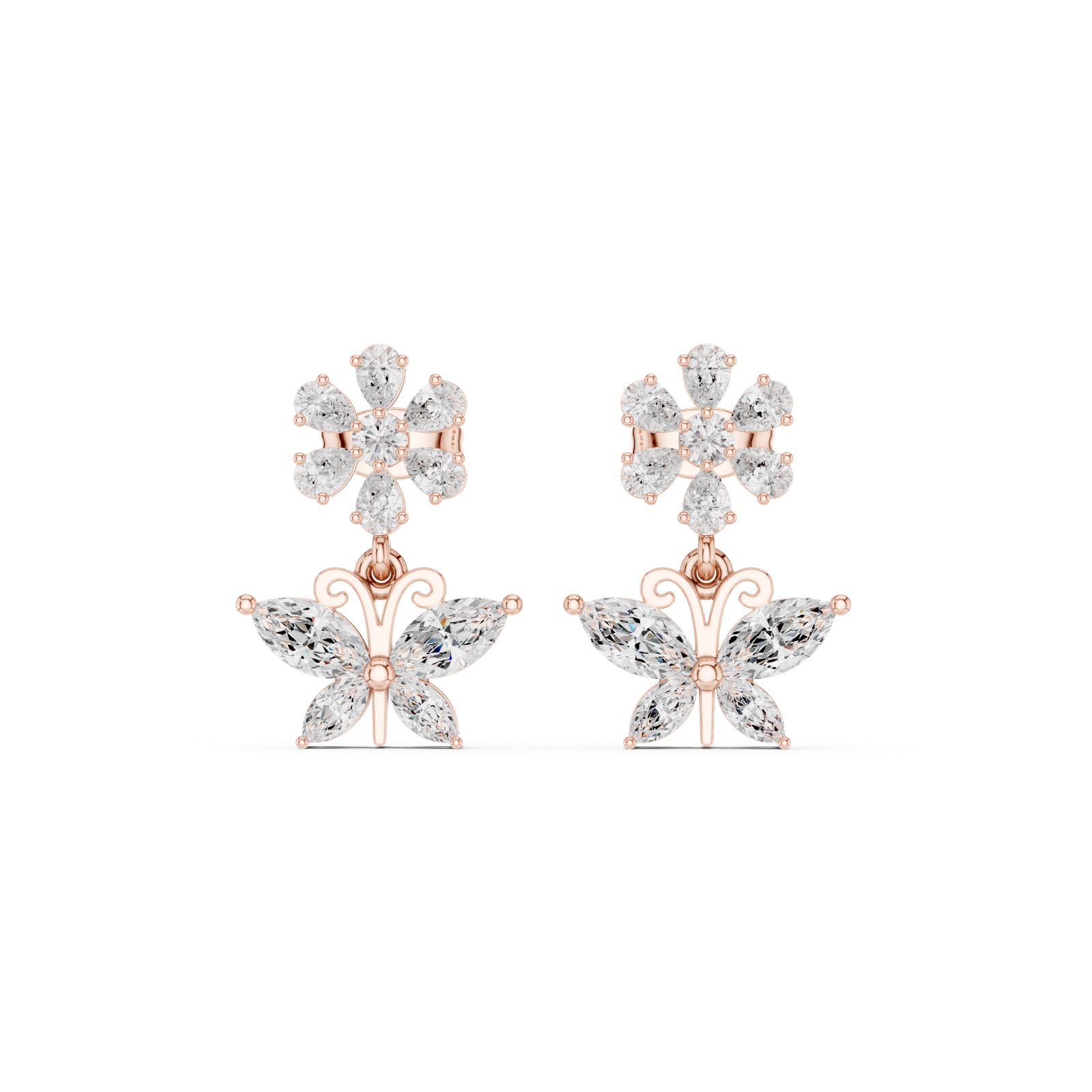 Gold Earrings AOMER, Rose Gold