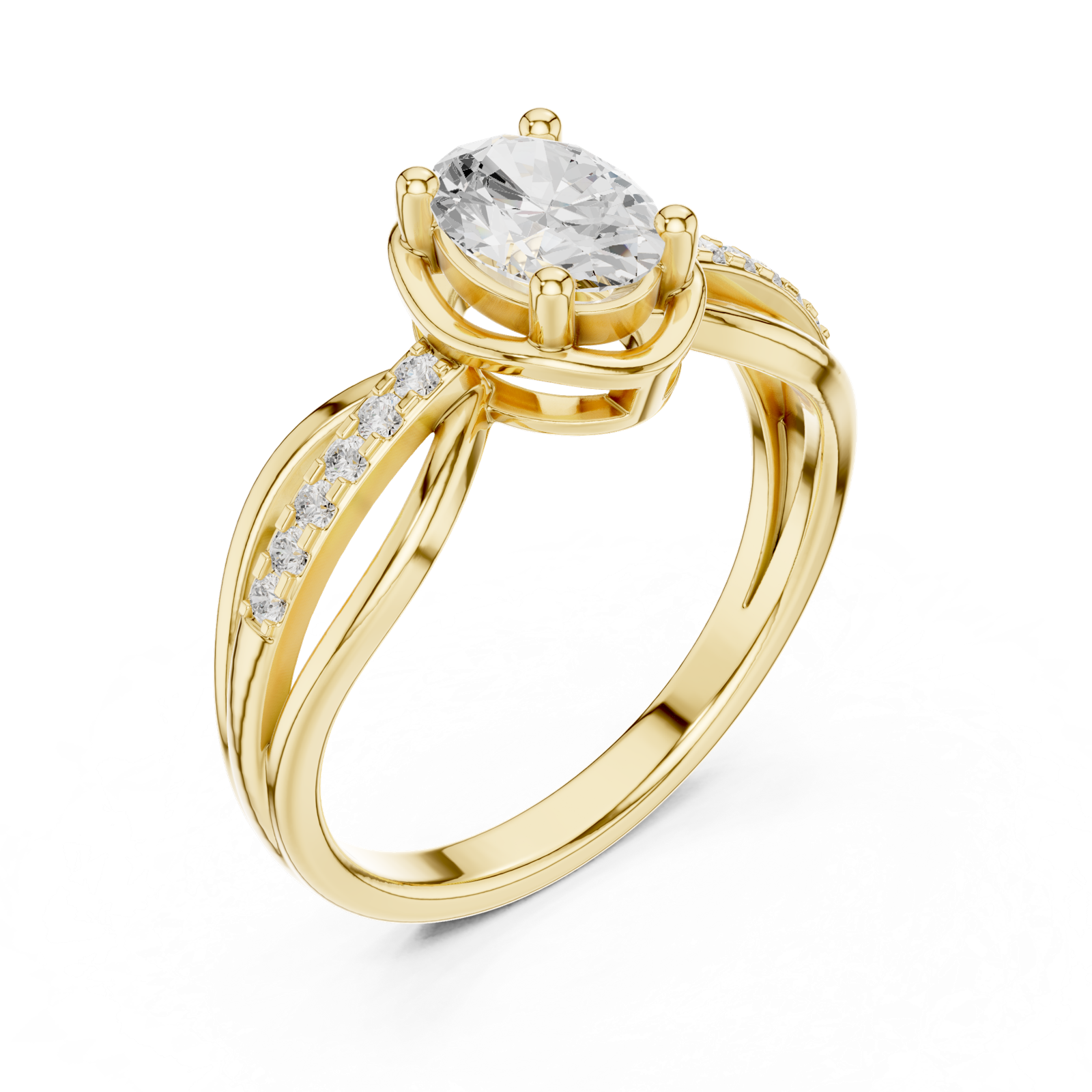 Gold Ring DDLR-523, Yellow Gold, view 2