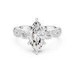 Gold Ring DDLR-281, Marquise center stone, White Gold, view 4