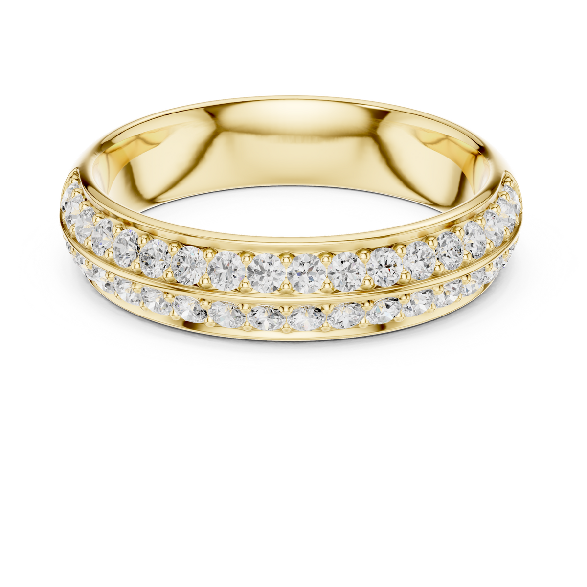 14K Solid Gold Lab Diamond Eternity Ring, Yellow Gold