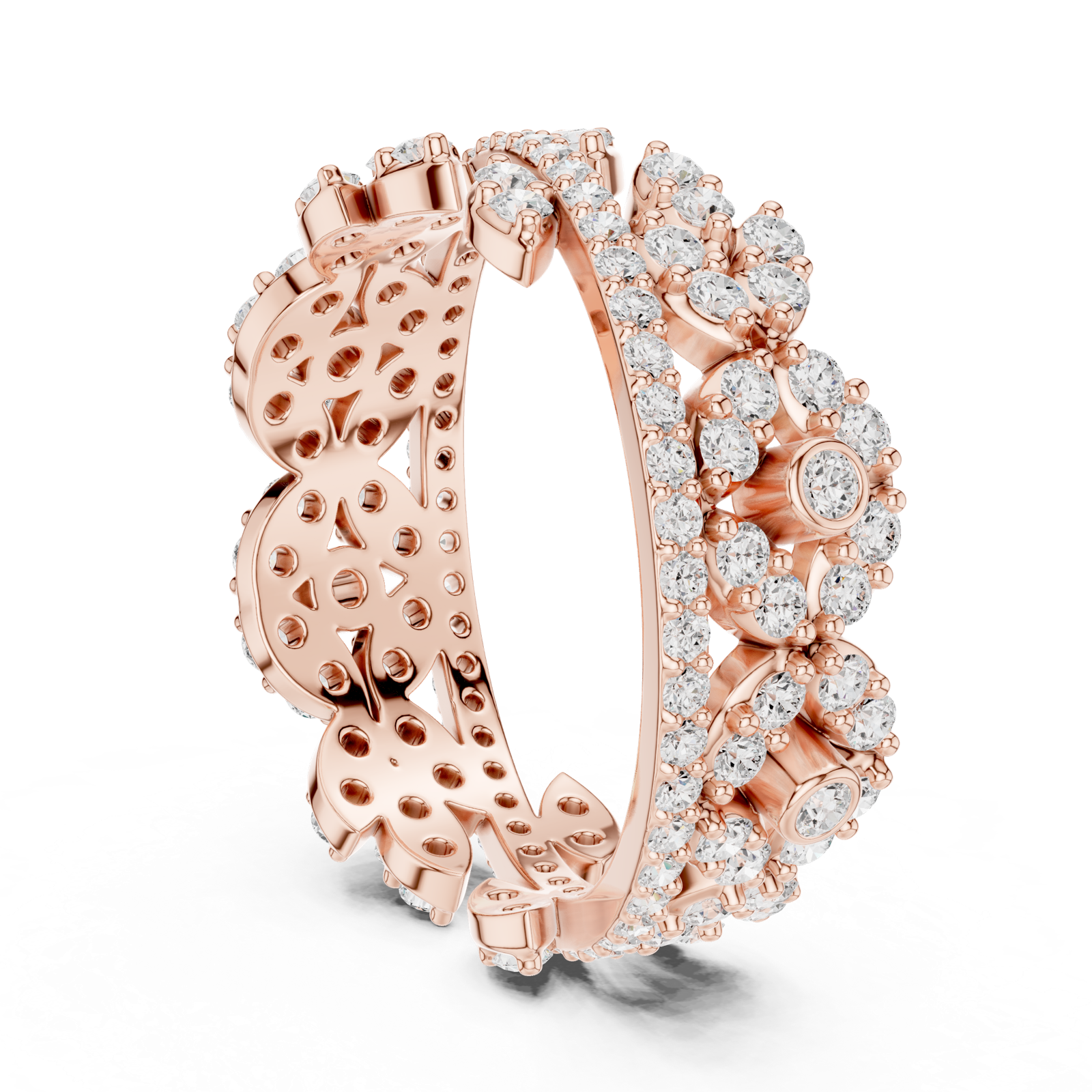 Gold Ring r45, Rose Gold, view 1