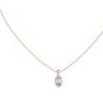 14K Solid Gold Lab Diamond Solitaire Pendant Necklace, Rose Gold, view 1