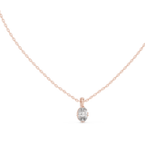 14K Solid Gold Lab Diamond Solitaire Pendant Necklace, Rose Gold, view 1