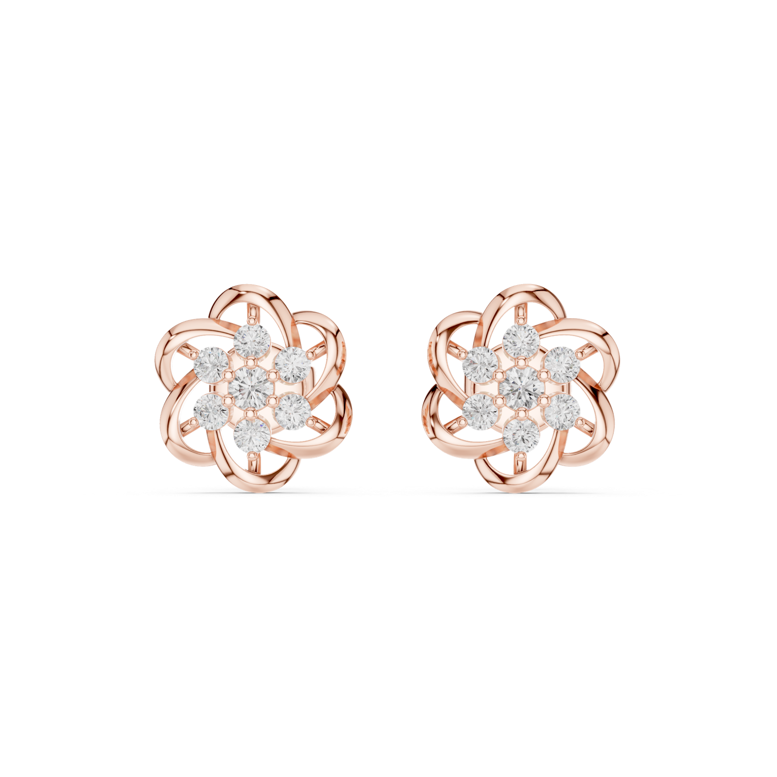 Gold Earrings Earring, Rose Gold, view 4