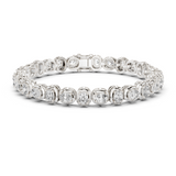 14K Solid Gold Lab Diamond Bracelet, White Gold