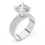 Gold Ring, Round center stone, White Gold, view 2