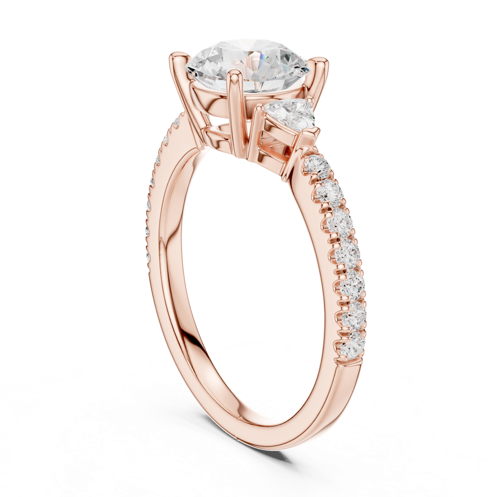 Gold Ring DDLR-897, Rose Gold, view 1