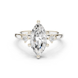 Gold Ring DDLR-164, Marquise center stone, White Gold