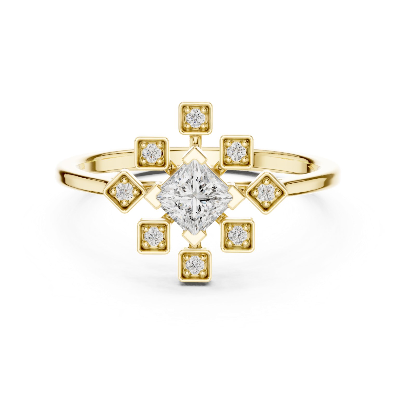 Gold Ring ALR-208, Yellow Gold, view 4