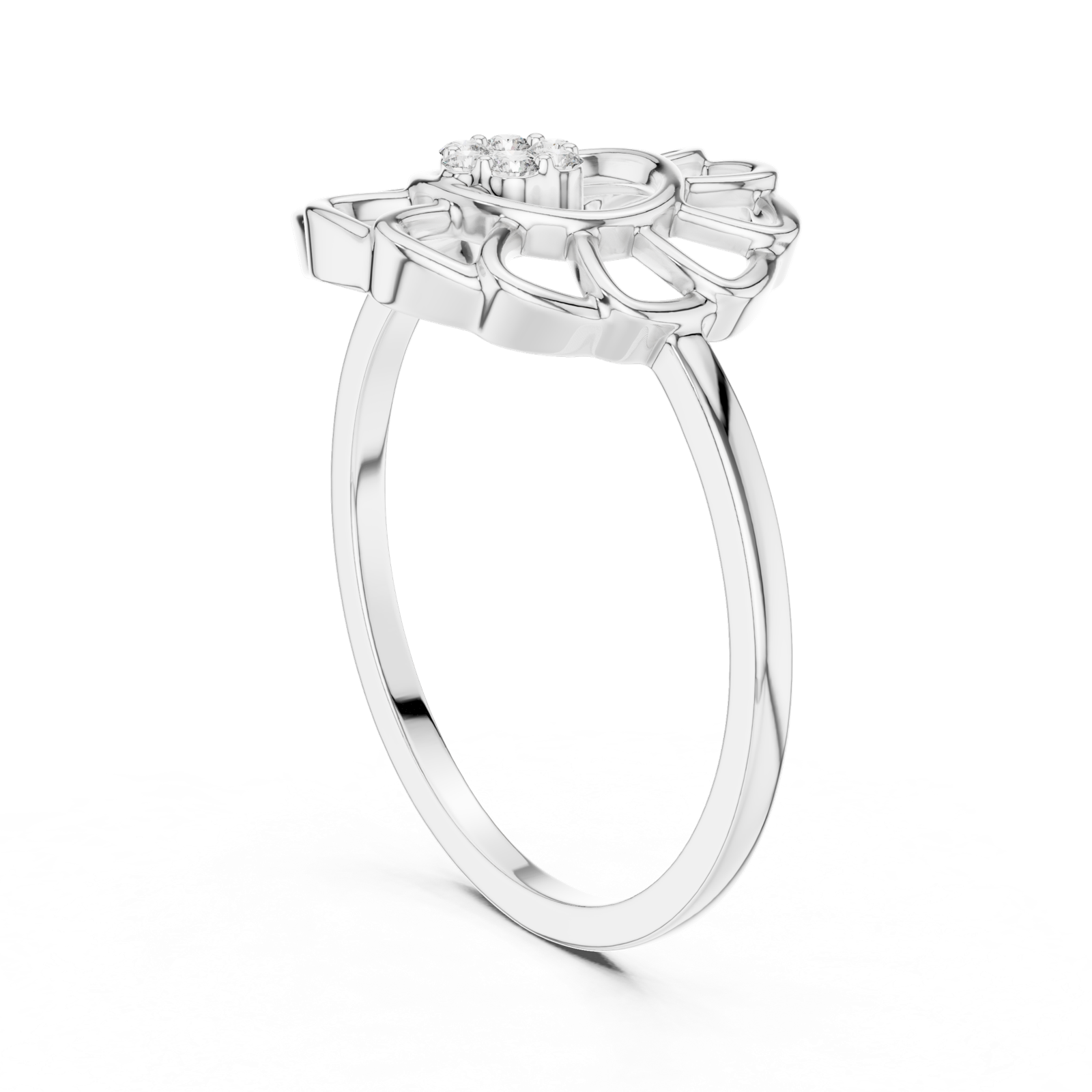 Gold Ring DR-6203, White Gold, view 1