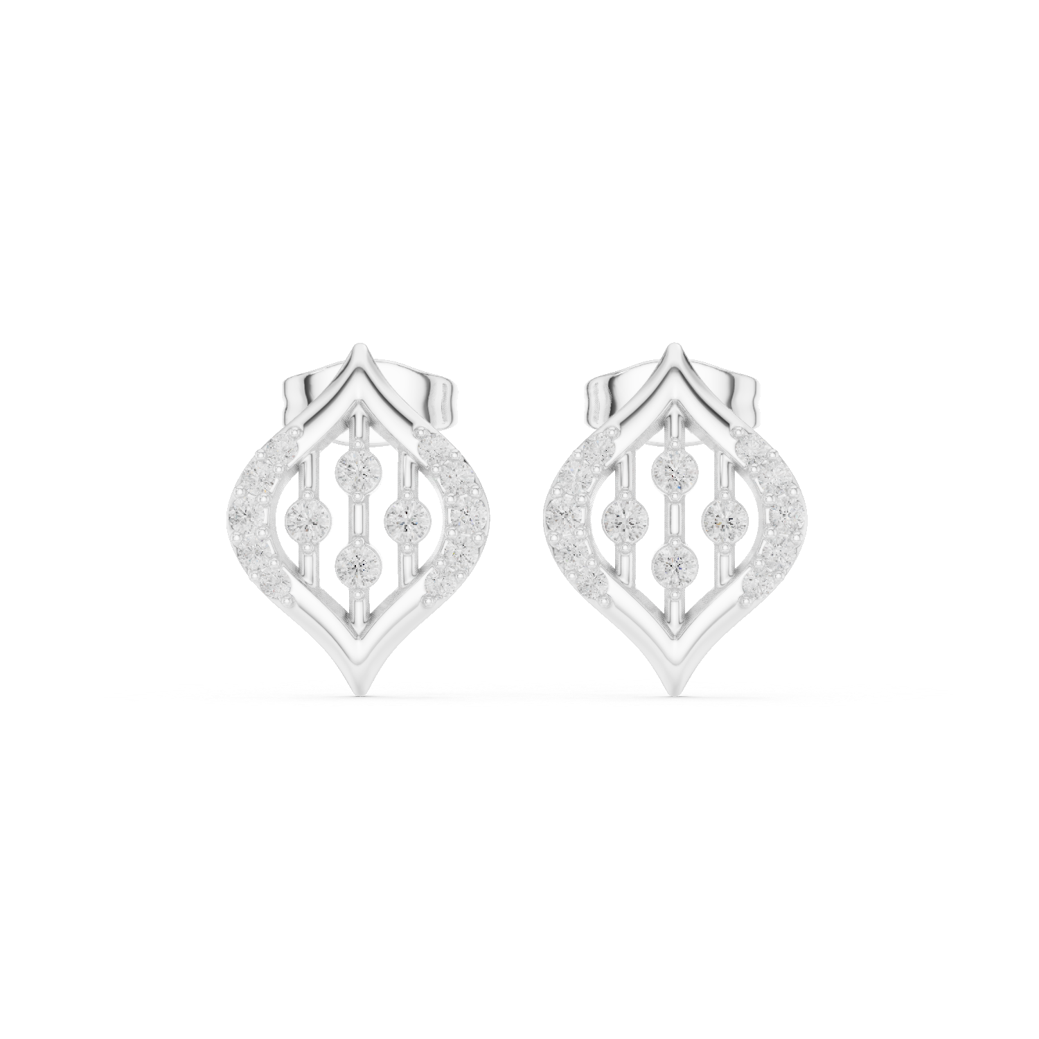 Gold Earrings SBER(49), White Gold